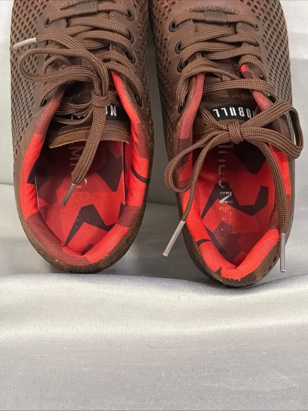 Nobull Leather Trainer W10.5 M9 Brown Black Athletic Running Shoes Sneakers
